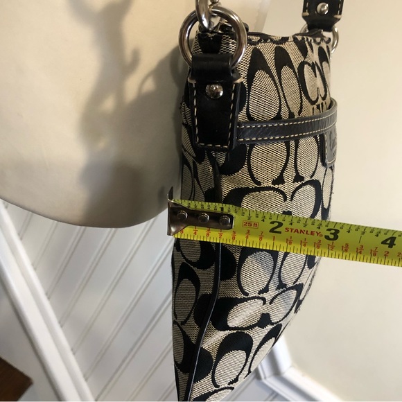 COACH Black Jacquard Signature C Top Zipper Swingaway Crossbody Adj Shoulder Bag - Picture 12 of 16